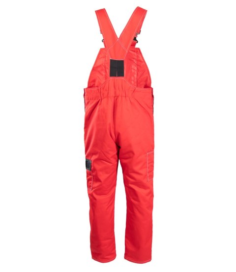 OGRODNICZKI OCIEPLANE WSTAWKA KOLOR - CZARNO-CZERWONY