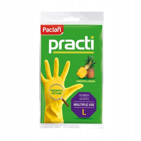 PACLAN Rękawice gumowe L żółte 50025
