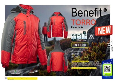 BENEFIT TORRO KURTKA STALOWY/CZERWONY