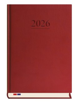 Terminarz Stacjonarny A4 2027, bordowy, kalendarz tygodniowy + strona na notatki, Michalczyk i Prokop T-229V-B