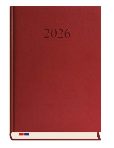 Terminarz Stacjonarny A4 2027, bordowy, kalendarz tygodniowy + strona na notatki, Michalczyk i Prokop T-229V-B