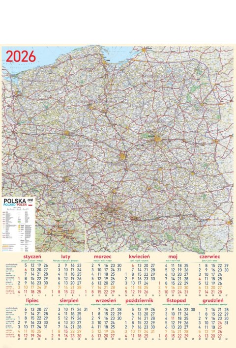 Kalendarz Plakatowy B-1, P08 - MAPA 2027