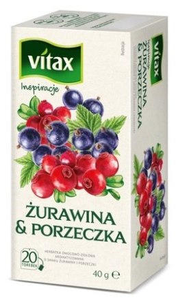 Herbata VITAX żurawina i porzeczka 20t owocowo-ziołowa