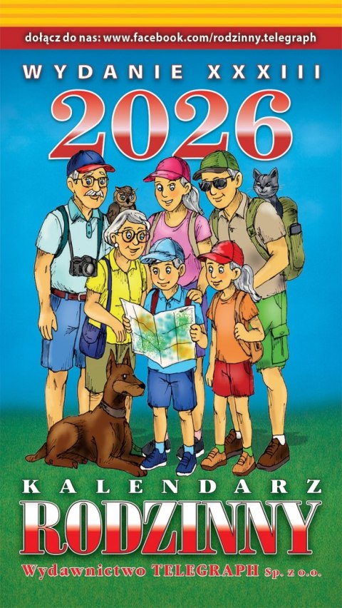 Kalendarz RODZINNY zdzierak 2027 (Z1) TELEGRAPH