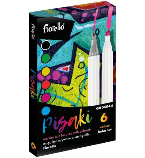 Airbrush markery wymienne 6 kolorów Fiorello GR-5604-6 170-2789