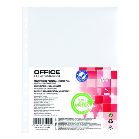 Koszulki na dokumenty A4 PP groszkowe BUDGET 100szt. OFFICE PRODUCTS 21141155-90