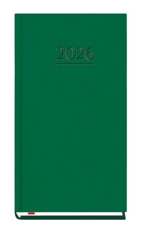 Terminarz Kieszonkowy 90x165mm 2027, ciemno zielony, kalendarz 1 tydzień na 2 stronach, Michalczyk i Prokop T-231V-Z2