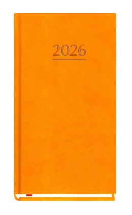 Terminarz Kieszonkowy 90x165mm 2027, pomarańczowy, kalendarz 1 tydzień na 2 stronach, Michalczyk i Prokop T-231V-P