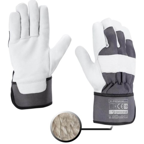 RĘKAWICE OCIEPLANE WZMOCNIONE KOZIĄ SKÓRĄ X-PREMIUM WINTER
