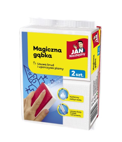 Magiczna gąbka do usuwania plam, biało_czerwona, 2 szt., Jan Niezbędny