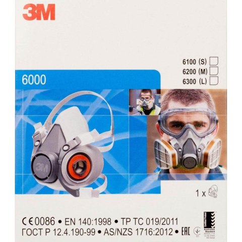 PÓŁMASKA TWARZOWA WIELOKROTNEGO UŻYTKU 3M ROZM. S (MAŁA) - 6100