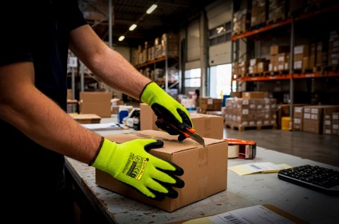 RĘKAWICE OCHRONNE ANTYPRZECIĘCIOWE X-CUT5 PU YELLOW