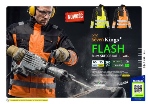 SEVEN KINGS BLUZA FLASH OSTRZEGAWCZA ŻÓŁĆ SKF008 KAT II - Żółty (_y)