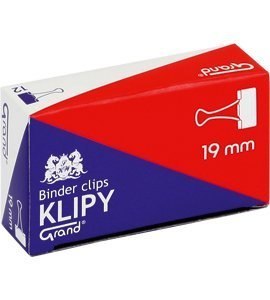 Klip 19mm 12szt (3/4 cala) czarny GRAND 110-1092 klipy do dokumentów