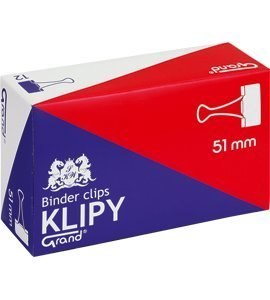 Klip 51mm 12szt (2 cale) czarny GRAND 110-1096 klipy do dokumentów