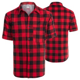 KOSZULA FLANELOWA KRÓTKI RĘKAW CZERWONA rozm. XL