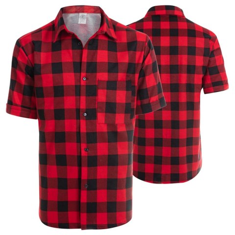 KOSZULA FLANELOWA KRÓTKI RĘKAW CZERWONA rozm. XXL