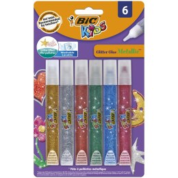 Klej brokatowy BIC Kids Glitter Metallic Blister 6szt, 893269