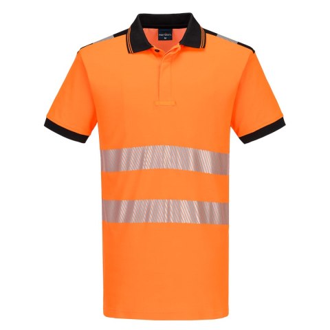 PW3 Hi-Vis Cotton Comfort Polo Shirt S/S Pomarańczowy/Czarny