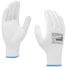 RĘKAWICE OCHRONNE POWLEKANE PU X-TOUCH WHITE ROZM. 8