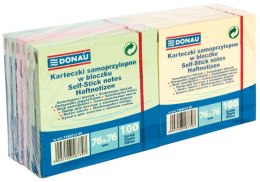 Bloczek samoprzylepny DONAU 76x76 mix kolorów (12 sztuk) 7586012-99