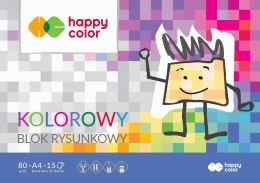 Blok rysunkowy kolorowy A4, 80g, 15 ark, Happy Color HA 3708 2030-09 SALE