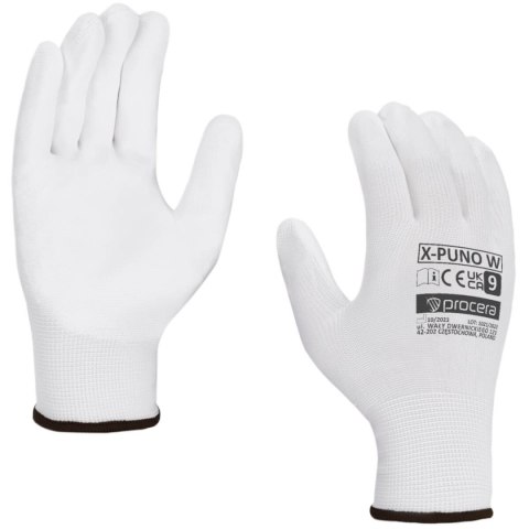 RĘKAWICE OCHRONNE POWLEKANE PU X-PUNO WHITE ROZM. 7