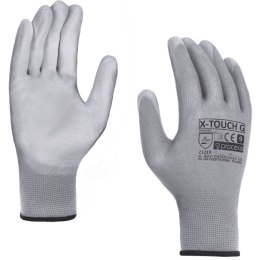 RĘKAWICE OCHRONNE POWLEKANE PU X-TOUCH GREY