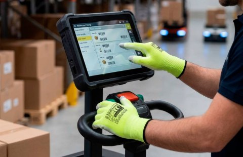 RĘKAWICE OCHRONNE POWLEKANE PU X-TOUCH SCREEN