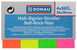 Zakładki indeksujące DONAU 4-fluo 20*50 7576001PL-99