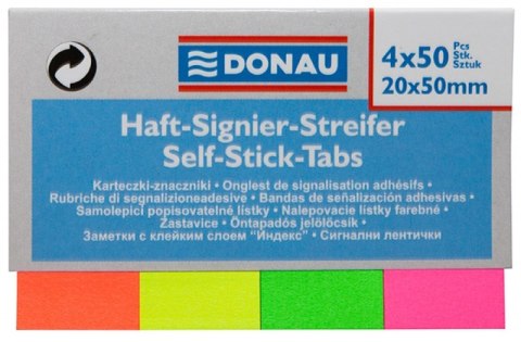 Zakładki indeksujące DONAU 4-fluo 20*50 7576001PL-99