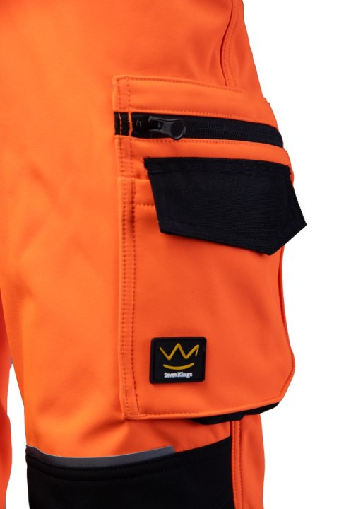 SEVEN KINGS FLASH SPODNIE SOFTSHELL OCIEPLANE SKF009(O) - Reflective orange (RO) XL