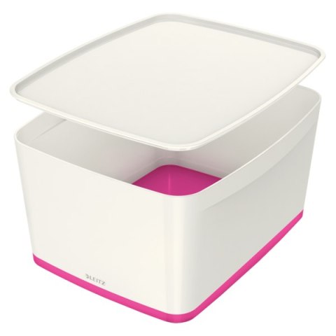 Pojemnik MyBOX duży z pokrywką biało-różowy LEITZ 52161023 SALE