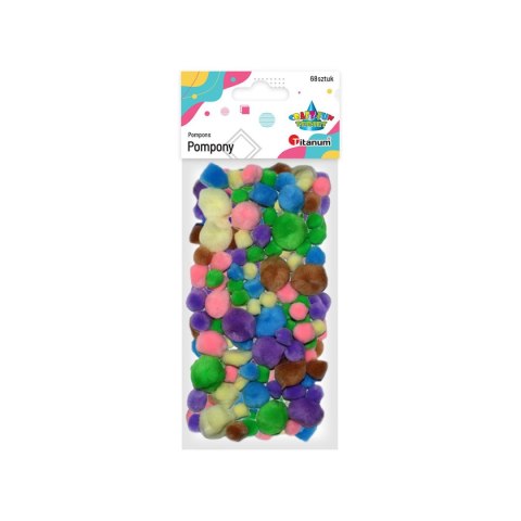 Pompon mix pastel 68 sztuk 282918 TITANUM