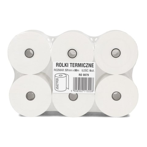Rolki termiczne DOTTS 57mm x 80m (6szt) BPA FREE