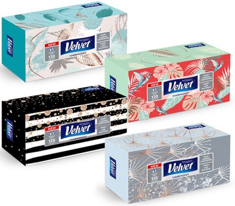 Chusteczki VELVET ART mix (120sztuk) 3 warstwy VELVET
