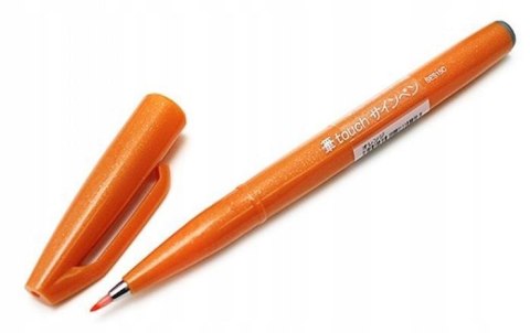 Pisak pędzelkowy do kaligrafii pomarańczowy SES15-F PENTEL .