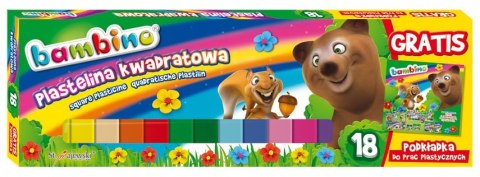 Plastelina BAMBINO 18 kolorów kwadratowa