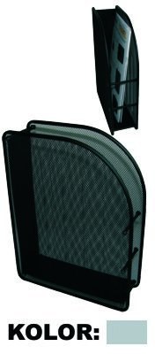 Pojemnik na czasopisma srebrny metalowy siatka GRAND 120-1124