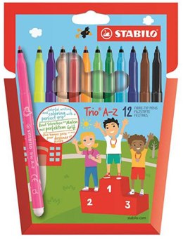 Flamastry trójkątne STABILO TRIO 12szt. A-Z 378/1-12-01