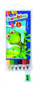 Kredki BAMBINO w oprawie drewnianej z temperówką, 6 kolorów 0232