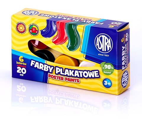 Farby plakatowe Astra 6 kolorów - 20 ml, 301109001 .
