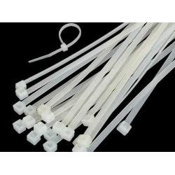 Opaski zaciskowe mix wymiarów 300-370x3.6-4.8mm białe (100) tretytki trytytki