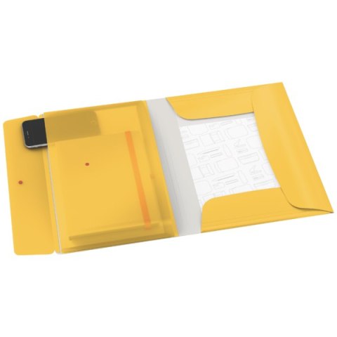 Teczka z gumką i kieszonką Leitz Cosy, PP, żółta 46190019 A4 .