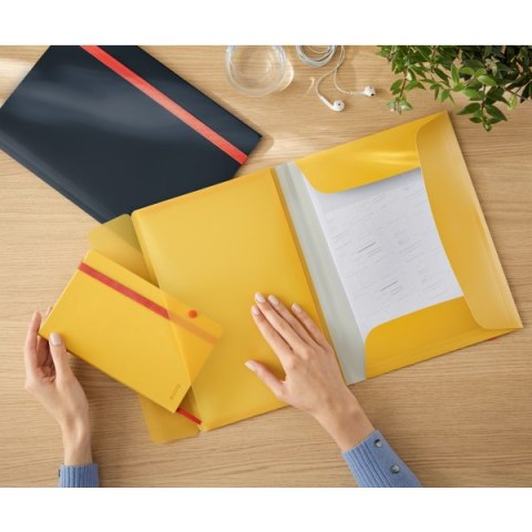 Teczka z gumką i kieszonką Leitz Cosy, PP, żółta 46190019 A4 .