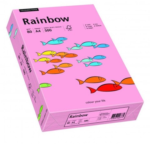 Papier xero kolorowy A4 80g 500 ark. RAINBOW R55 różowy 88042541