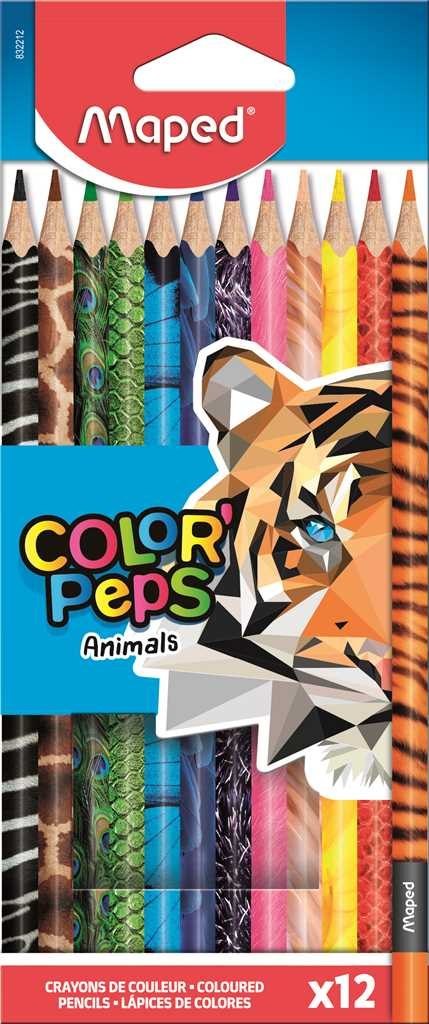 Kredki COLORPEPS ANIMALS trójkątne 12kolorów 832212 MAPED .