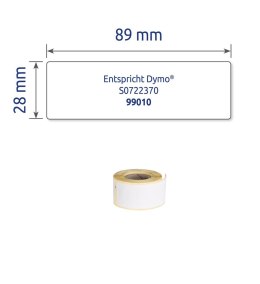 Etykiety adresowe AS0722370 28x89 260 et. x 2 w rolce do termodruku, trwałe, białe, Avery Zweckform