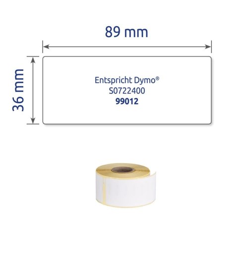 Etykiety na rolce, etykiety adresowe 36 x 89 mm, etykiety do termodruku, białe etykiety papierowe, 520 etyk. / 2 rolki, Avery AS