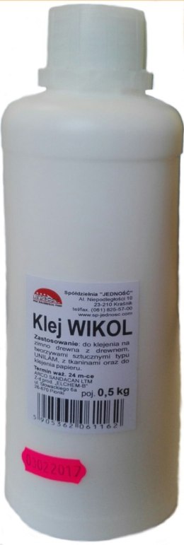 Klej do drewna WIKOL 500ml butelka JEDNOŚĆ